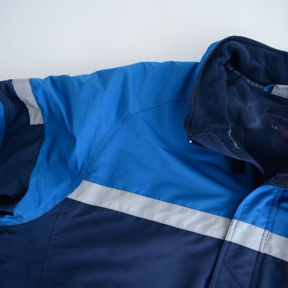 Vintage Y2K Nike Blue Reflective Fleece Lined Zip Up Winter Jacket XL - Picture 12 of 16